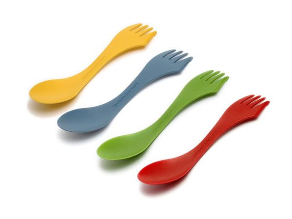 Light My Fire® Spork Original 4’lü Kaşık-Çatal Siyah-Mavi-Hardal-Fuşya