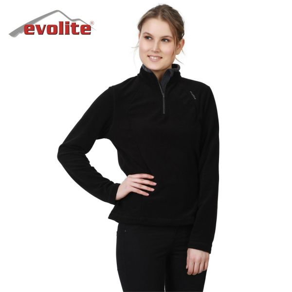 Evolite Fuga Kadın Mikro Polar Sweater - Siyah XS