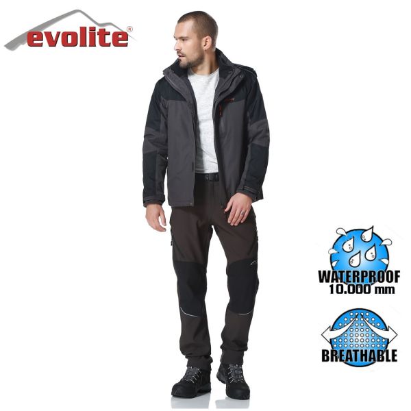 Evolite Diva Erkek 3in1 Gri/Siyah Mont M