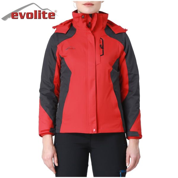 Evolite Diva Kadın 3in1 Gri/Kırmızı Mont S
