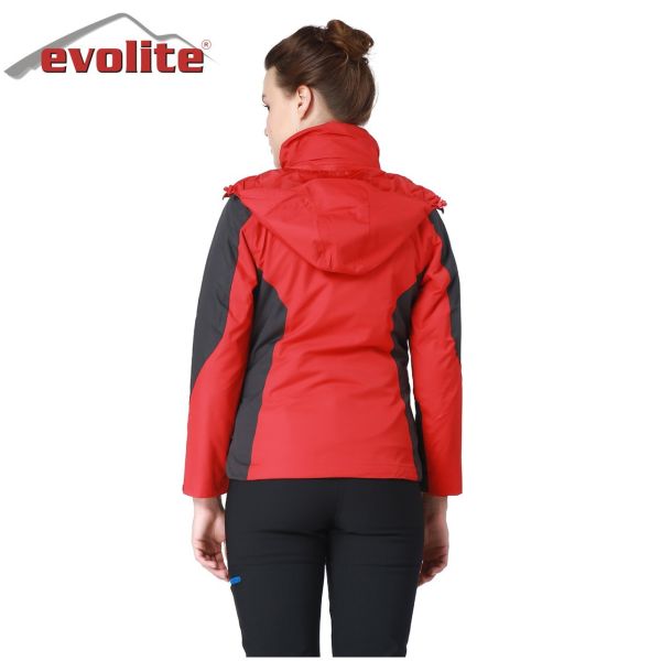 Evolite Diva Kadın 3in1 Gri/Kırmızı Mont S