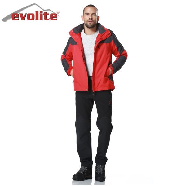 Evolite Diva Erkek 3in1 Gri/Kırmızı Mont L