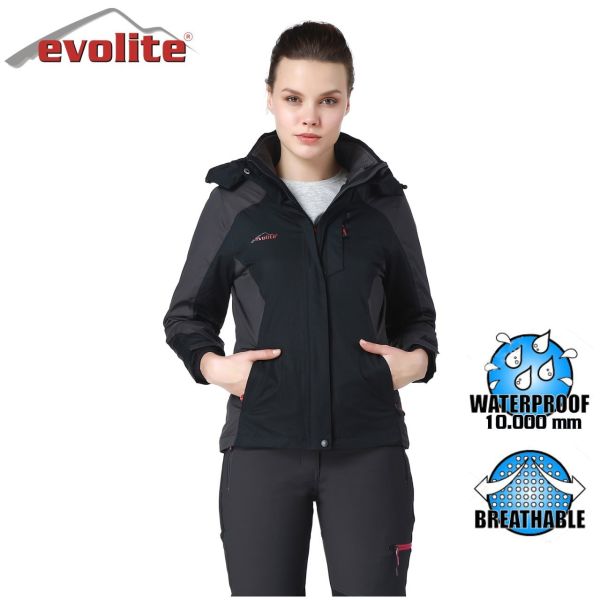 Evolite Diva Kadın 3in1 Gri/Siyah Mont L