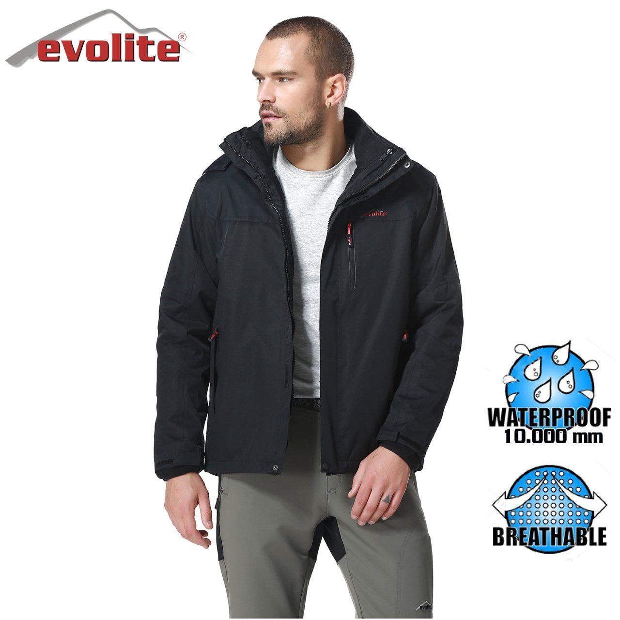 Evolite Diva Erkek 3in1 Siyah Mont L