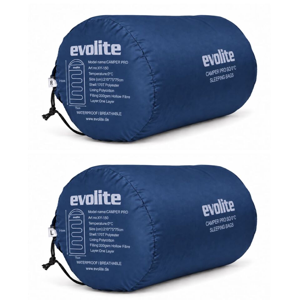 Evolite Camper Pro SQ Birleştirilebilir 2 Kişilik Uyku Tulumu