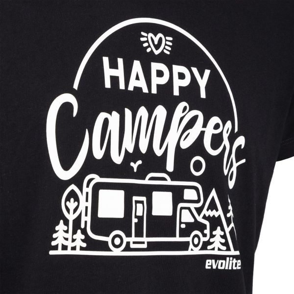Evolite Happy Campers T-shirt-Siyah L