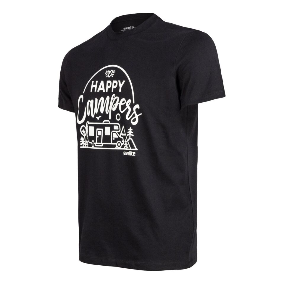 Evolite Happy Campers T-shirt-Siyah L