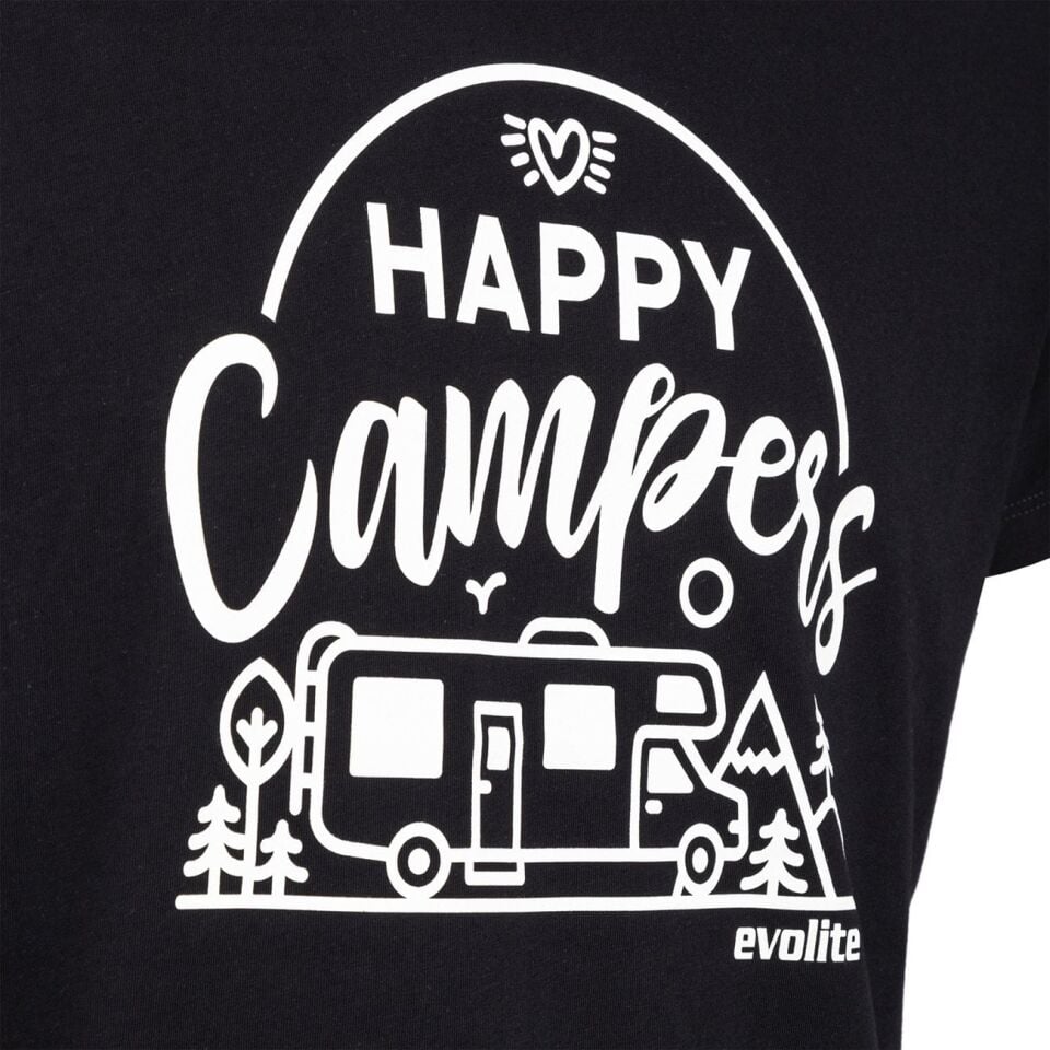 Evolite Happy Campers T-shirt-Siyah L