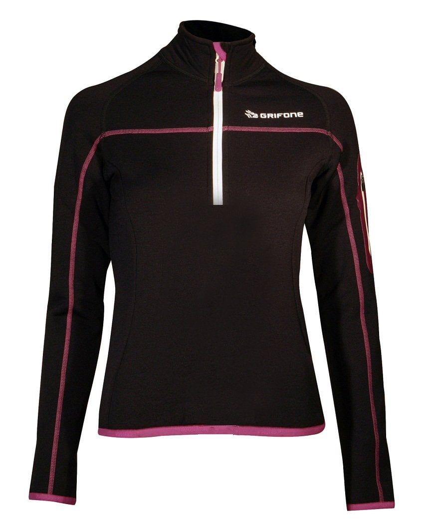 Grifone Elna Shirt Yarım Fermuarlı Polar Sweat Fuşya-Siyah - L