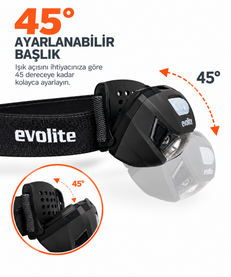 Evolite Shine 150 lm Kafa Lambası - Siyah