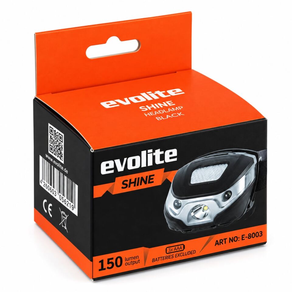 Evolite Shine 150 lm Kafa Lambası - Siyah