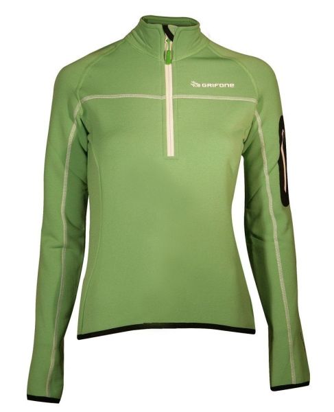 Grifone Elna Shirt Yarım Fermuarlı Polar Sweat Yeşil-Siyah - L